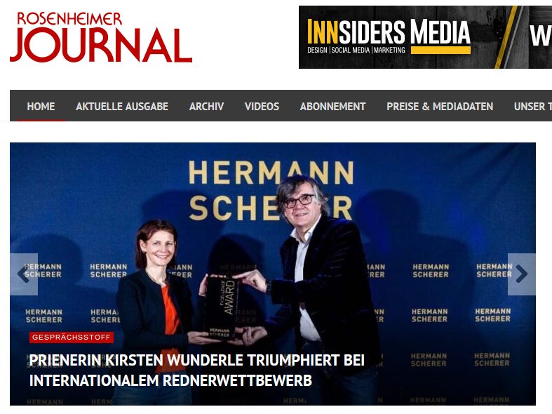 Rosenheimer Journal: Bericht auf der Startseite